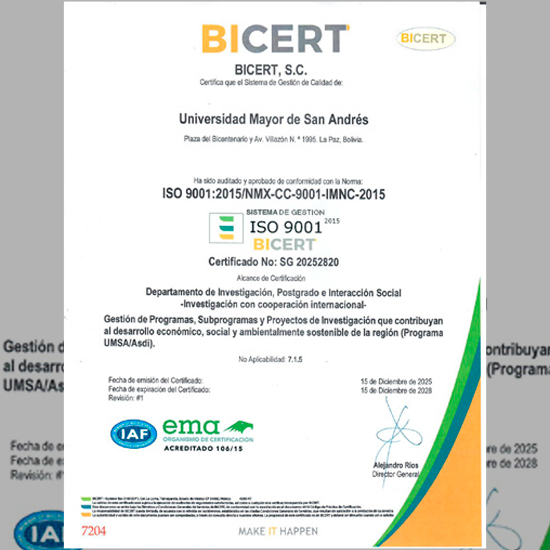 Certificado ISO 9001:2015